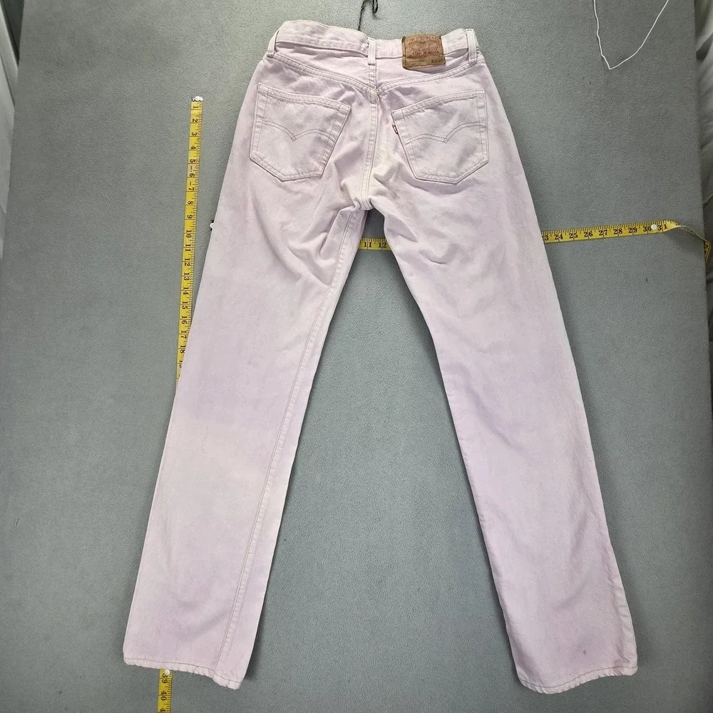 VTG Levis 501 Jeans Mens Pink Wash Dyed‎ Straight Button Fly USA Fits 27x32